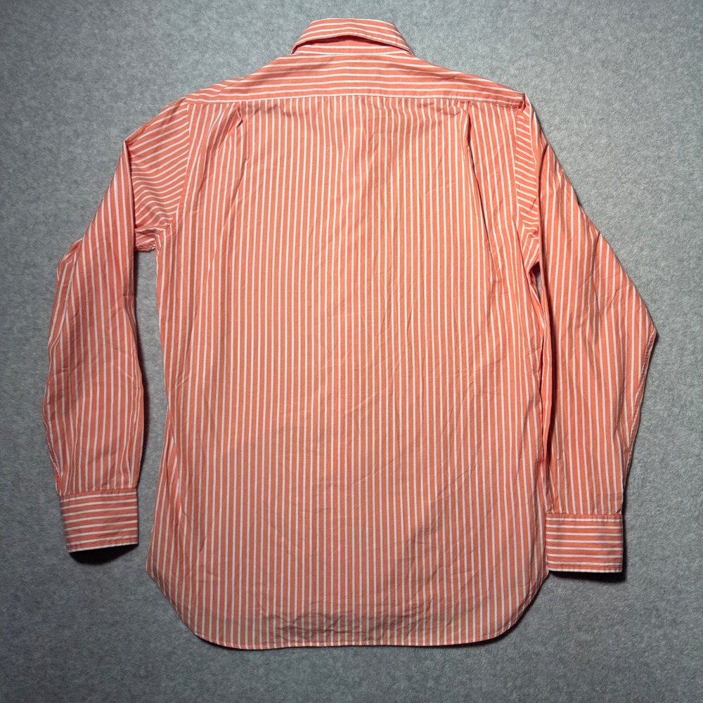 Polo Ralph Lauren Mens Orange White Striped Button Down Shirt Made in Italy 15.5 - Picture 3 of 8